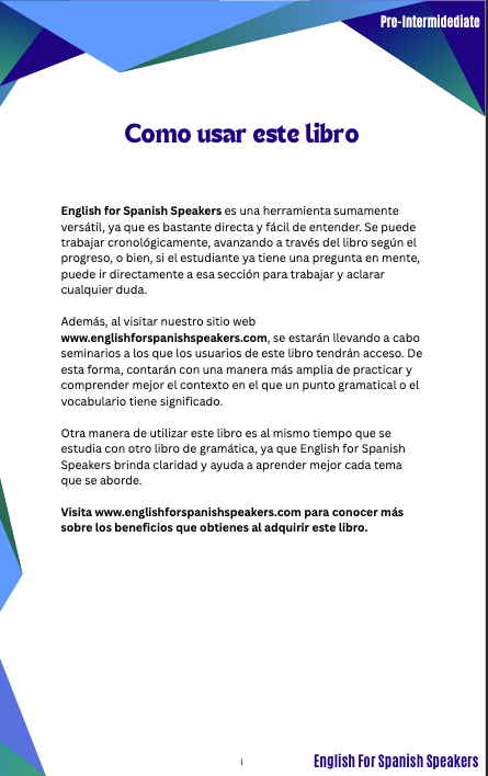 English for Spanish Speakers - Pre-Intermediate 3