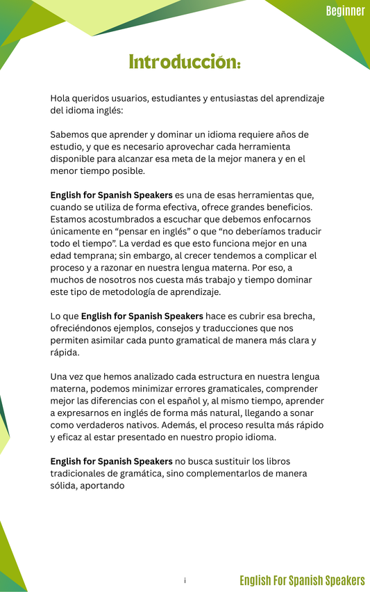 English for Spanish Speakers 1 Beginner
