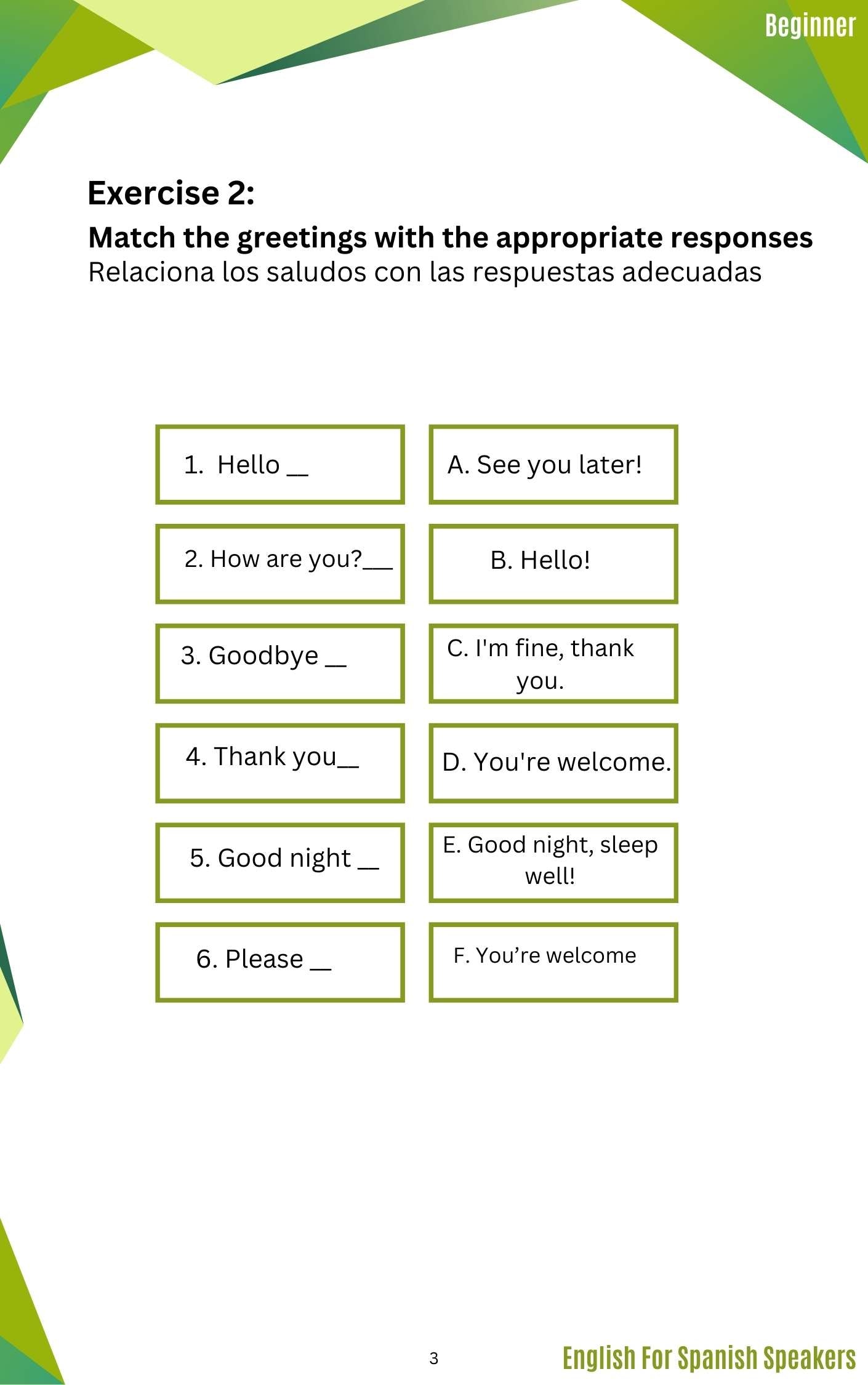 English for Spanish Speakers